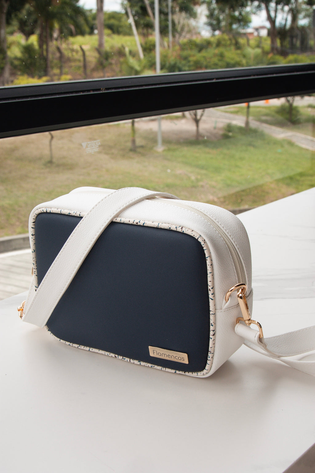 Bandolera Praga Blanco x Azul