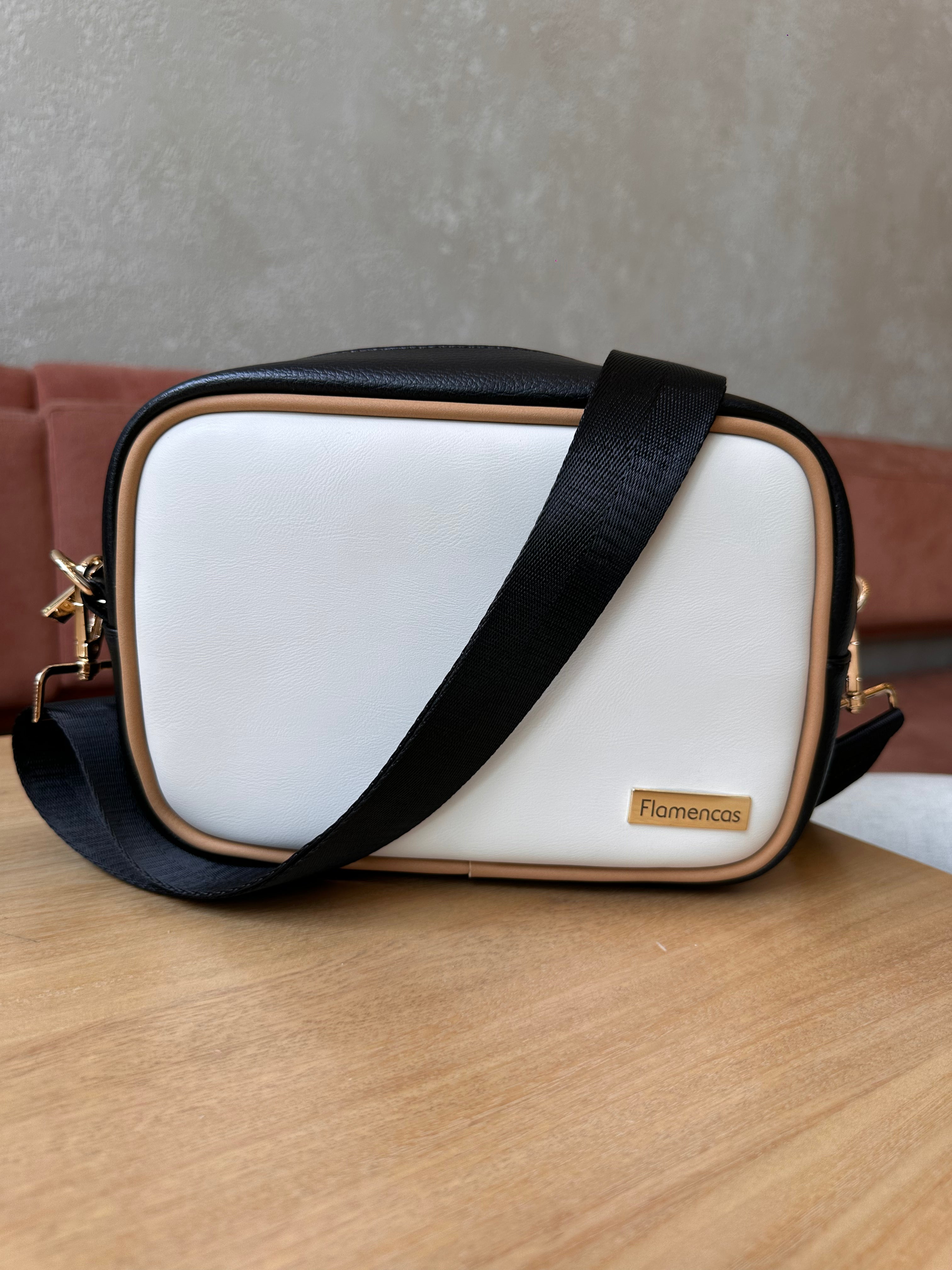 Bandolera Praga Beige x Negro x Miel